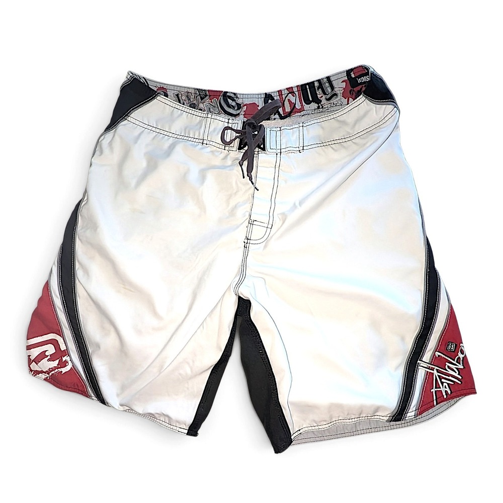 Vintage Billabong Andy Irons Board Shorts Men 36 Y2K White Red Colorblock READ